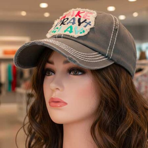 2/$30 Ladies Grey Wake Pray Slay Baseball Hat - Picture 4 of 9